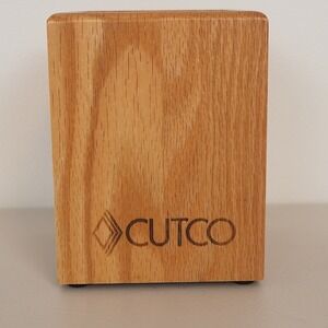 Cutco Utensil Holder Solid Oak Wood Kitchen Tool Caddy Countertop Storage
